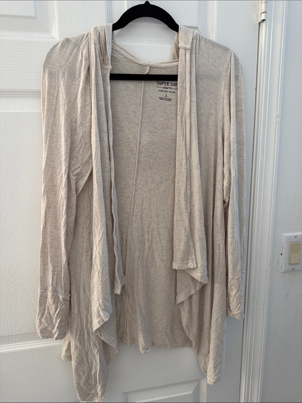 torrid Cream Open-Front Draped Cardigan